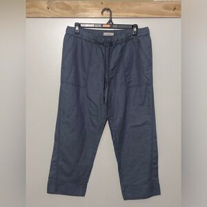 L.L.Bean Signature Linen Blend Cropped Pull on Pants Women Size Large